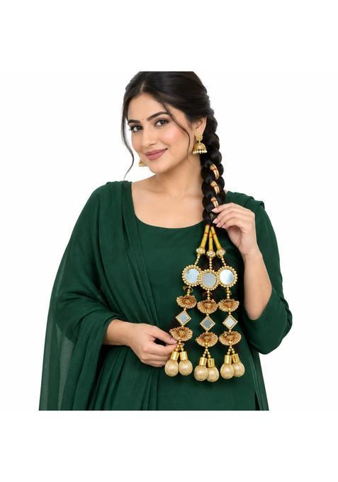 Simka Golden Dori Hande Made Punjabi Paranda Traditional Parandi for Women and Girls Hair Extension Braid
