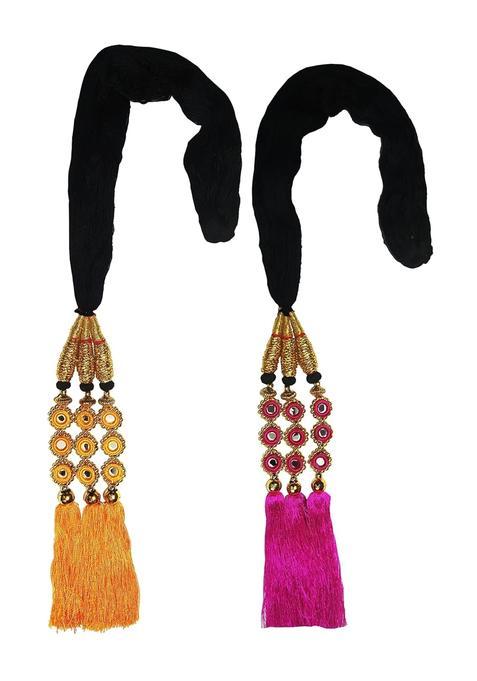 Harshitanjal Combo of 2 Punjabi Parandi Paranda Choti Braid Tassles Hair Accessories for Girls and Women