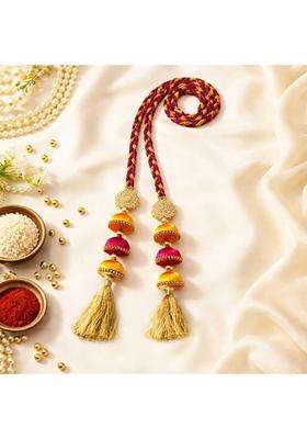 Suwasna Vibrant Color Jhumka Tassel Paranda Elegant Festive and Wedding Hair Accessory Paranda for Women