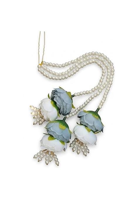 Advika Creations Trendy Flower Pearl Paranda Hair Accessories