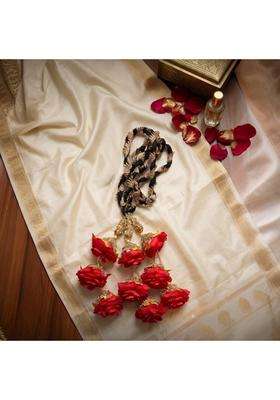Miras by Sai Traders Traditional Floral Paranda Hair Braid Accessory with Pearl and Tassel
