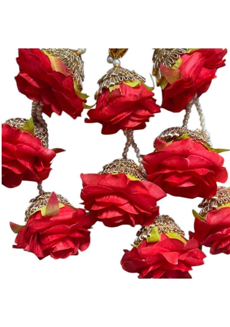 Miras by Sai Traders Traditional Floral Paranda Hair Braid Accessory with Pearl and Tassel - Indya
