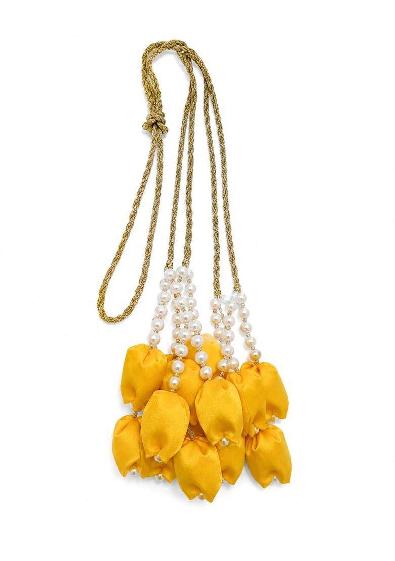Classsic HUB Tulip Hair Paranda for Women Pearl and Artificial Flower Punjabi Style Wedding and Engagement - Indya