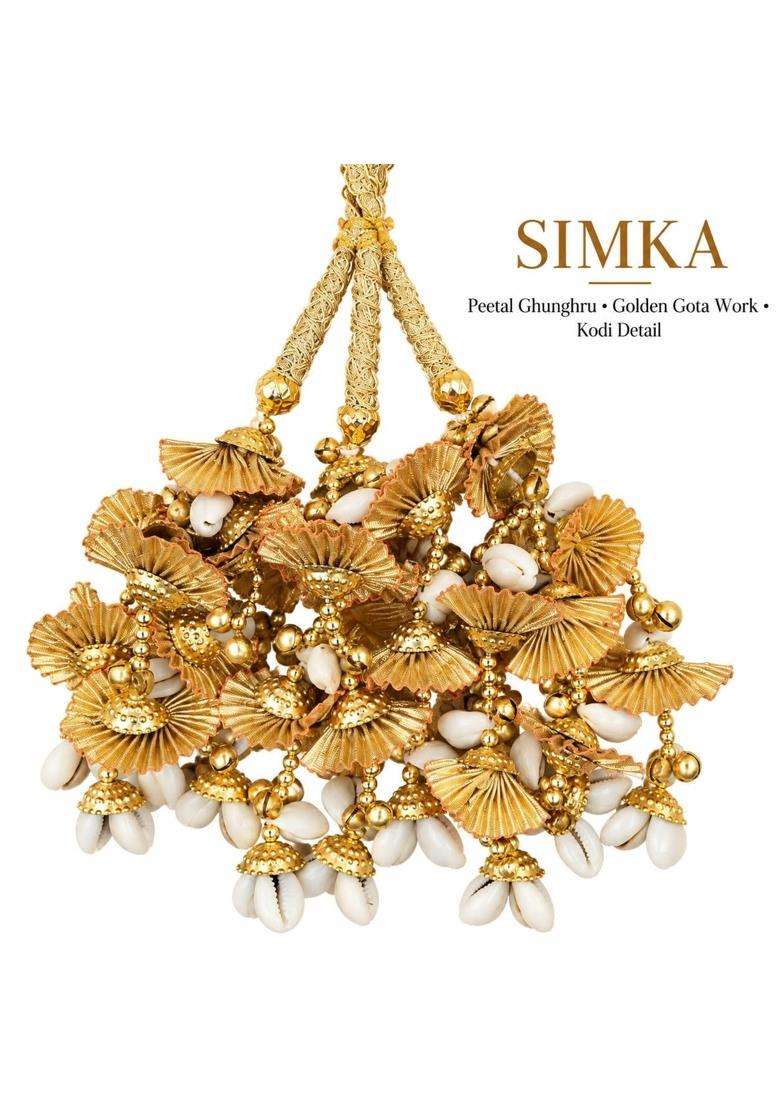 Simka Heavy Design Ghungroo Punjabi Pranda with Jhumka for Women and Girls Hair Extension Braid Tassles - Indya