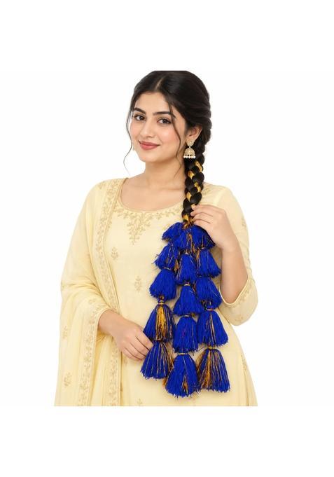 Simka Women and Girls Multicolour Light Weight Heavy Punjabi Paranda Hand Made Braid Tassles Hair Extensions