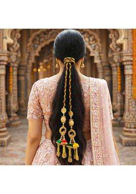 Suwasna Vibrant Color Jhumka Tassel Paranda Elegant Festive and Wedding Hair Accessory Paranda for Women