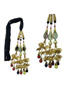 Praajka Multicolour Mirror Design Paranda Parandi Braid Tassles Hair Accessory Parandi Paranda Choti Braid