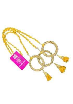 Traditional Punjabi Paranda for Women Red Braided Hair Accessory with Golden Ring Tassels