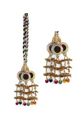 VTN Multicolor Handmade Punjabi Parandi Paranda Traditional Braid and Hair Extension with Mirror and Hangings