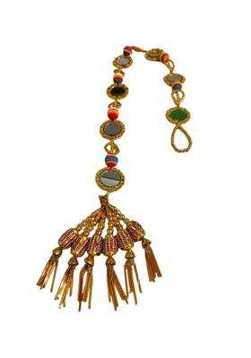 Womens Patiala Shahi Parandi Paranda Traditional Braid Extension Punjabi Choti with Mirror and Tassles Hair