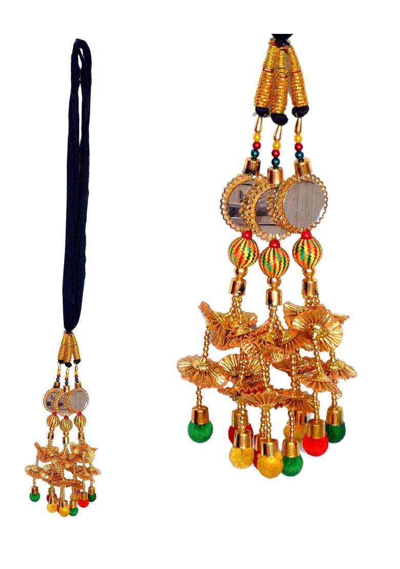 Praajka Women and Girls Multicolour Light Weight Heavy Punjabi Paranda Hand Made Braid Tassles Hair Extensions - Indya