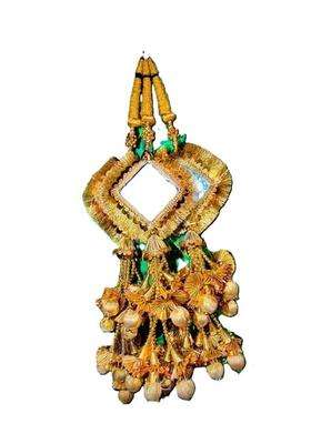 Apgenterprises Punjabi Mirror Paranda with Boliyan Golden Parandi Traditional Braid Hair Accessory for Women