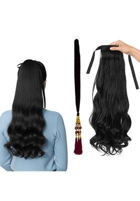 AHS Punjabi Parandi and Hair Ribbon Hair Extension for Women and Girls