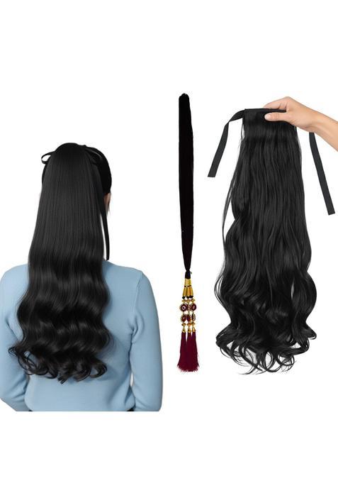 AHS Punjabi Parandi and Hair Ribbon Hair Extension for Women and Girls
