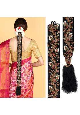 VAMA Black Thanus Craft Aari Work Jada Embroidery Bharatanatyam Savaram Paranda Billalu Gantalu Pola Jada