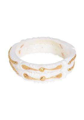 Happycraft Elegant Original Sakha Pola Traditional Bangle with City Gold Pack of 2