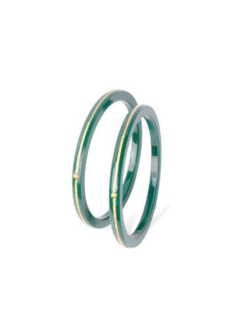 Premokshi 22KT 916 Yellow Gold Handmade Pola Bangles Wedding Chooda for Women with Purity Set of 2