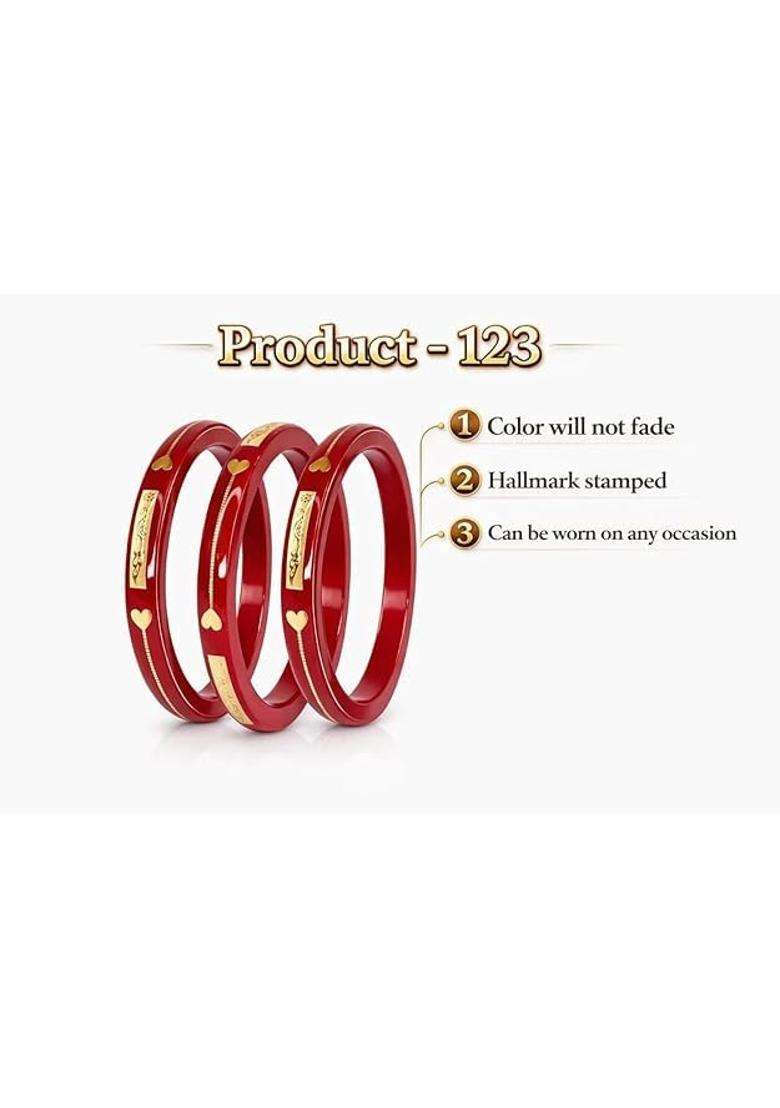 IP Jewellers Red IRA and PEU IP Jewellers 22K Hallmark Stamped Pola Bangles - Indya