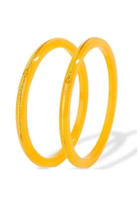 Premokshi 22KT 916 Yellow Gold Handmade Pola Bangles Wedding Chooda for Women with Purity Set of 2