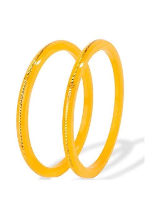 Premokshi 22KT 916 Yellow Gold Handmade Pola Bangles Wedding Chooda for Women with Purity Set of 2