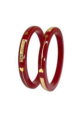 Hem Jewels by Ashok Jewellers 22KT 916 Yellow Gold Pola Bangles for Women Set of 2