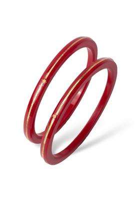 Hem Jewels by Ashok Jewellers 22KT 916 Yellow Gold Handmade Pola Bangles Wedding Chooda Churas Set of 2