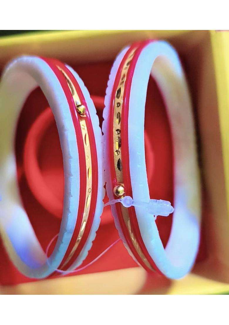 Sunu Collection Gold Plated Shakha Pola Pair Bangles - Indya