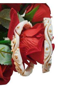 Purabi Jewels Golden Kanju Design Original Shakha Badhano Bandhani with Gold Plating for Women Set of 2