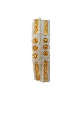 Purabi Jewels Original Shakha Badhano Bandhani with Gold Plating Motor Design for Women Yellow Gold Set of 2