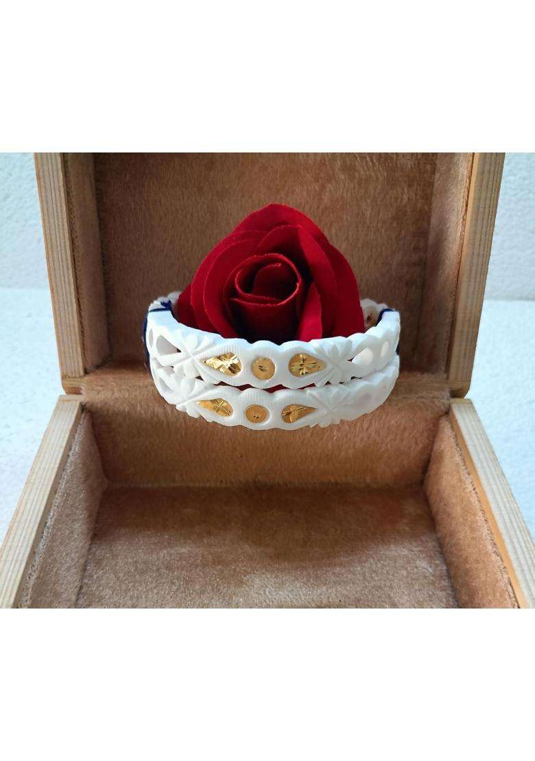 Purabi Jewels Original Shakha Badhano Bandhani with Heart Design Gold Plating for Women Gold Set of 2 - Indya