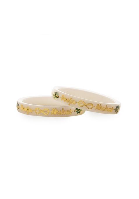 Hem Jewels 22KT 916 Yellow Gold Pola Bangles Customized Personalised with Name Set of 2