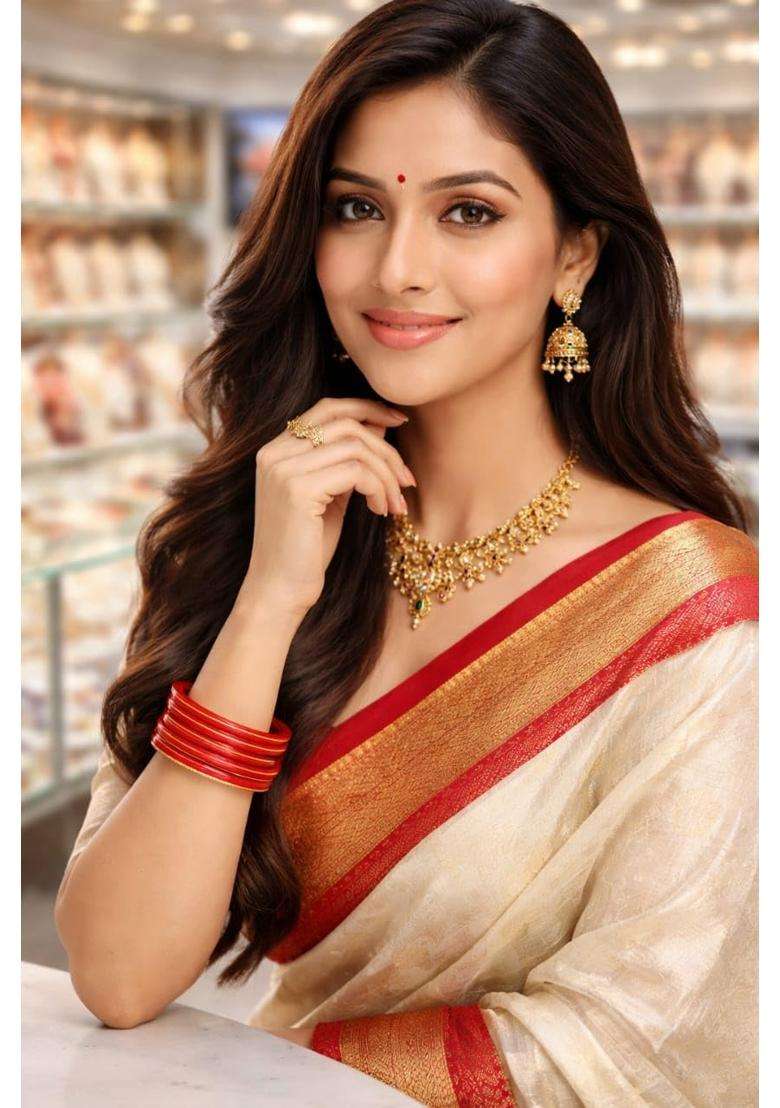 IP Jewellers Red IRA and PEU IP Jewellers 22K Hallmark Stamped Pola Bangles Pack of 4 - Indya
