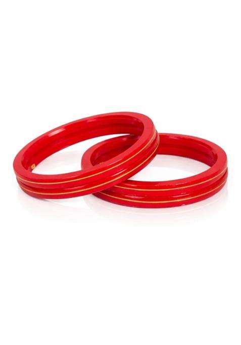 IP Jewellers Red IRA and PEU IP Jewellers 22K Hallmark Stamped Pola Bangles Pack of 4
