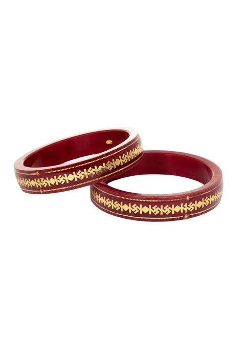 Hem Jewels by Ashok Jewellers 22KT 916 Yellow Gold Pola Bangles Gold Wedding Chooda for Women Set of 2
