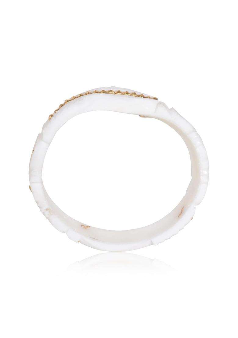 Happycraft Elegant Original Sakha Pola Traditional Bangle with City Gold Pack of 2 - Indya