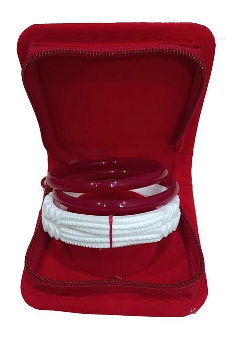 White Shankha Bangles Set Kargil Design