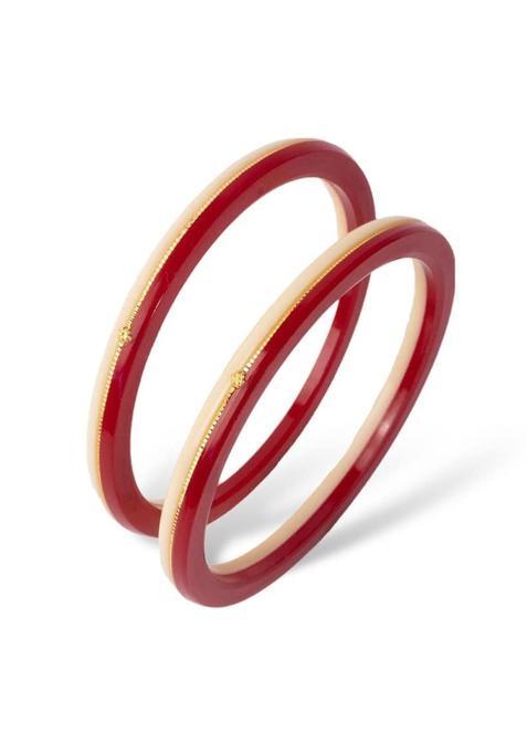 Hem Jewels by Ashok Jewellers 22KT 916 Yellow Gold Handmade Pola Bangles Wedding Chooda Churas Set of 2