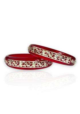 Hem Jewels by Ashok Jewellers 925 Pure Sterling Silver Pola Bangles for Women Set of 2
