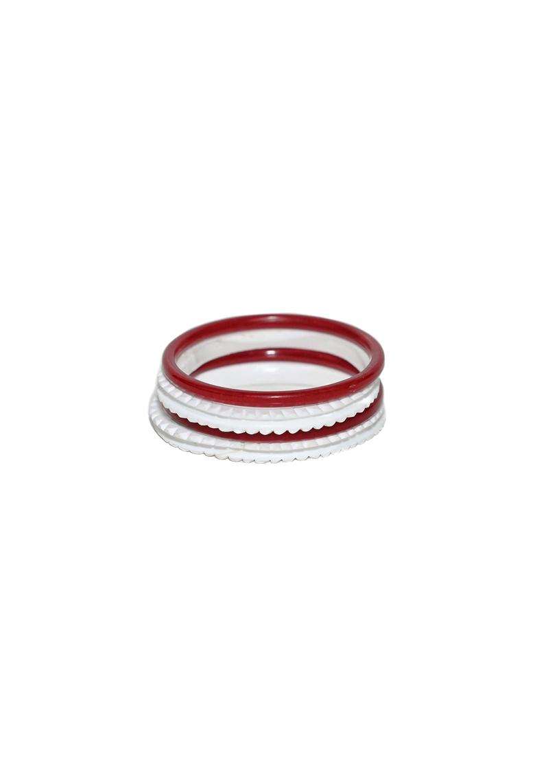 Sankh KART White Bengali Traditional Bangle for Married Women - Indya