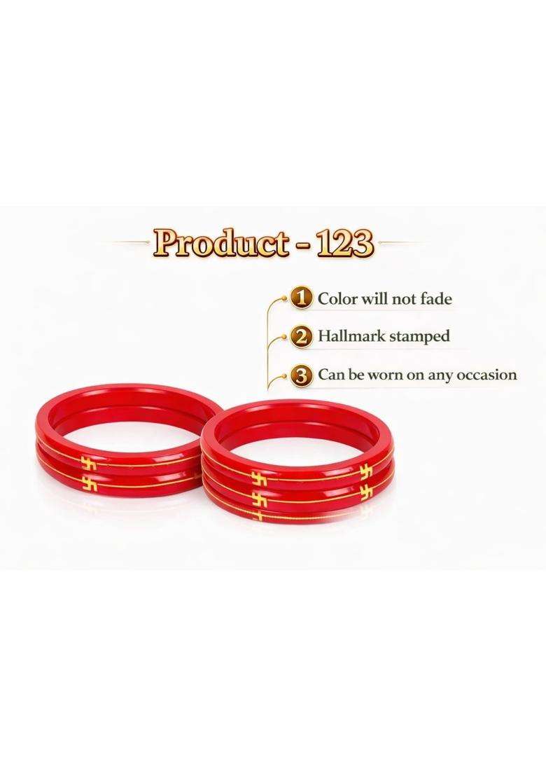 IRA and PEU Green 22K Hallmark Stamped Pola Bangles Premium Laminated Bridal Bangles for Women - Indya