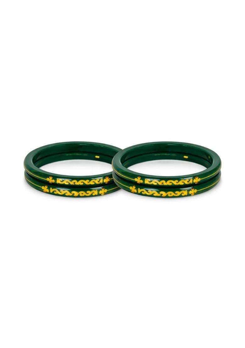 IP Jewellers Green IRA and PEU IP Jewellers 22K Hallmark Stamped Pola Bangles - Indya