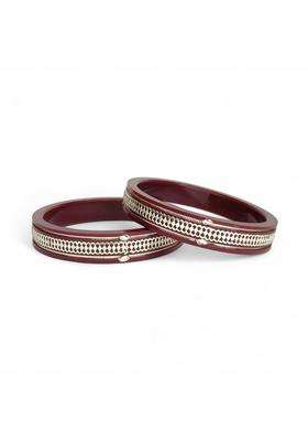 Hem Jewels by Ashok Jewellers 925 Pure Sterling Silver Pola Bangles for Women Set of 2