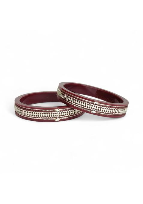 Hem Jewels by Ashok Jewellers 925 Pure Sterling Silver Pola Bangles for Women Set of 2