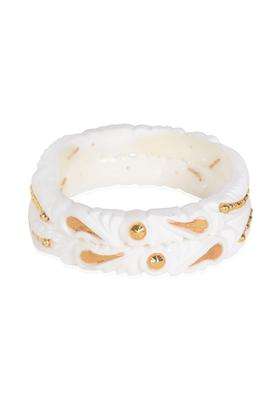 Happycraft Sakha Pola Original Traditional White Gold Plated Bangle for Women Pack of 2