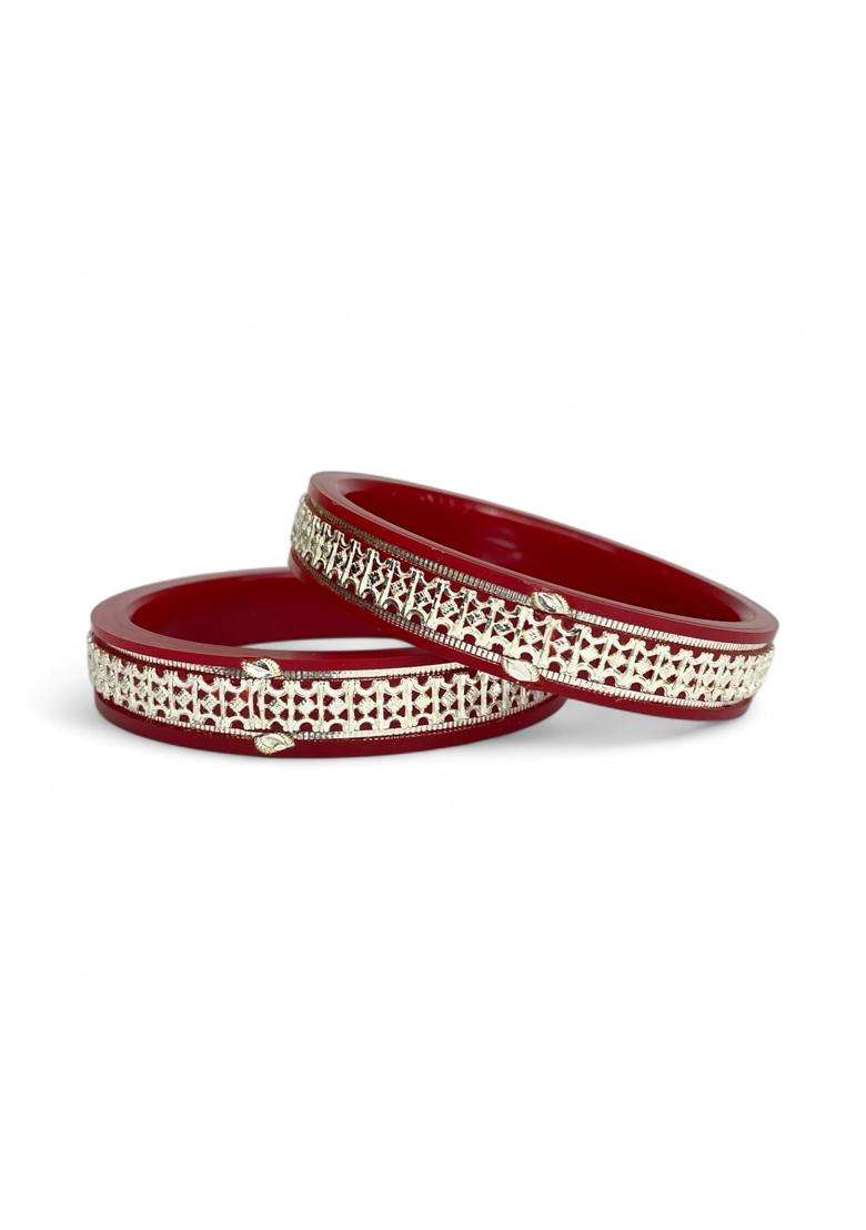 Hem Jewels by Ashok Jewellers 925 Pure Sterling Silver Pola Bangles for Women Set of 2 - Indya