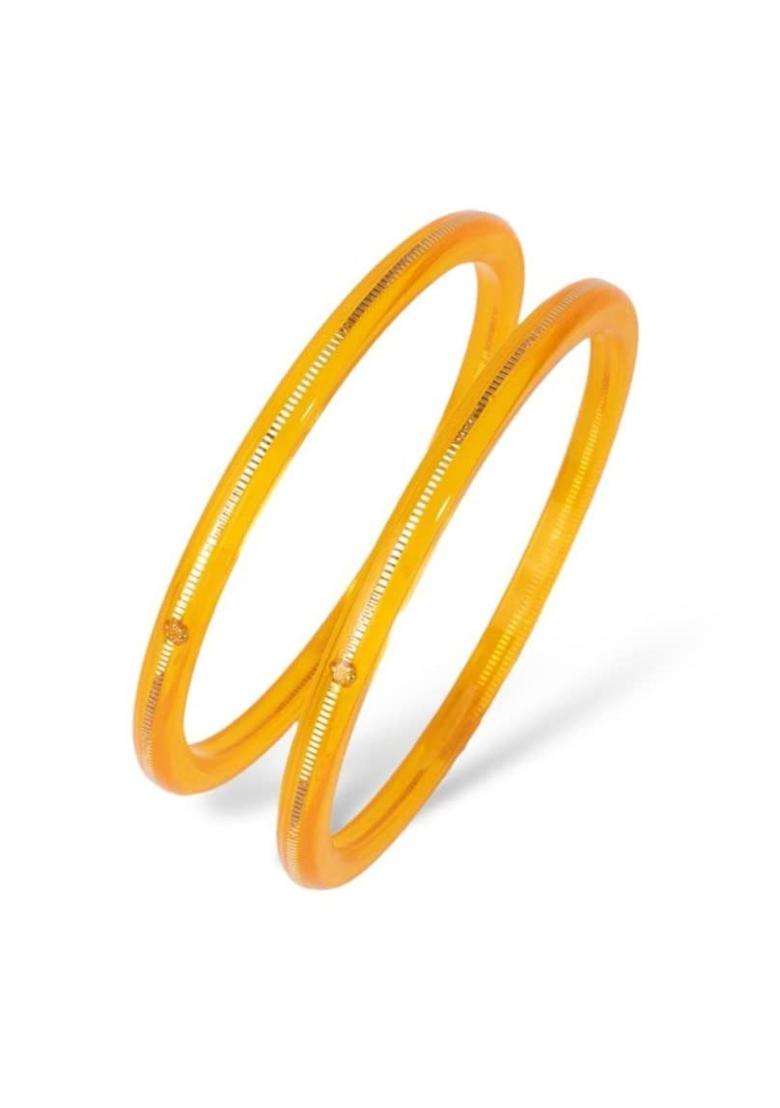 Hem Jewels by Ashok Jewellers 22KT 916 Yellow Gold Handmade Pola Bangles Wedding Chooda Churas Set of 2 - Indya