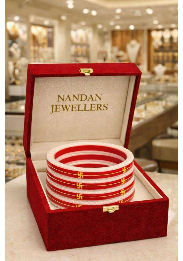 IRA and PEU Green 22K Hallmark Stamped Pola Bangles Premium Laminated Bridal Bangles for Women - Indya