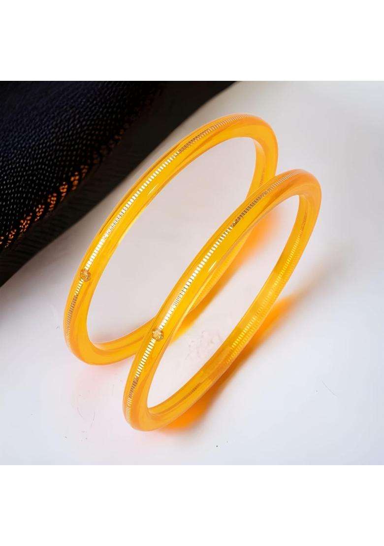 Hem Jewels by Ashok Jewellers 22KT 916 Yellow Gold Handmade Pola Bangles Wedding Chooda Churas Set of 2 - Indya
