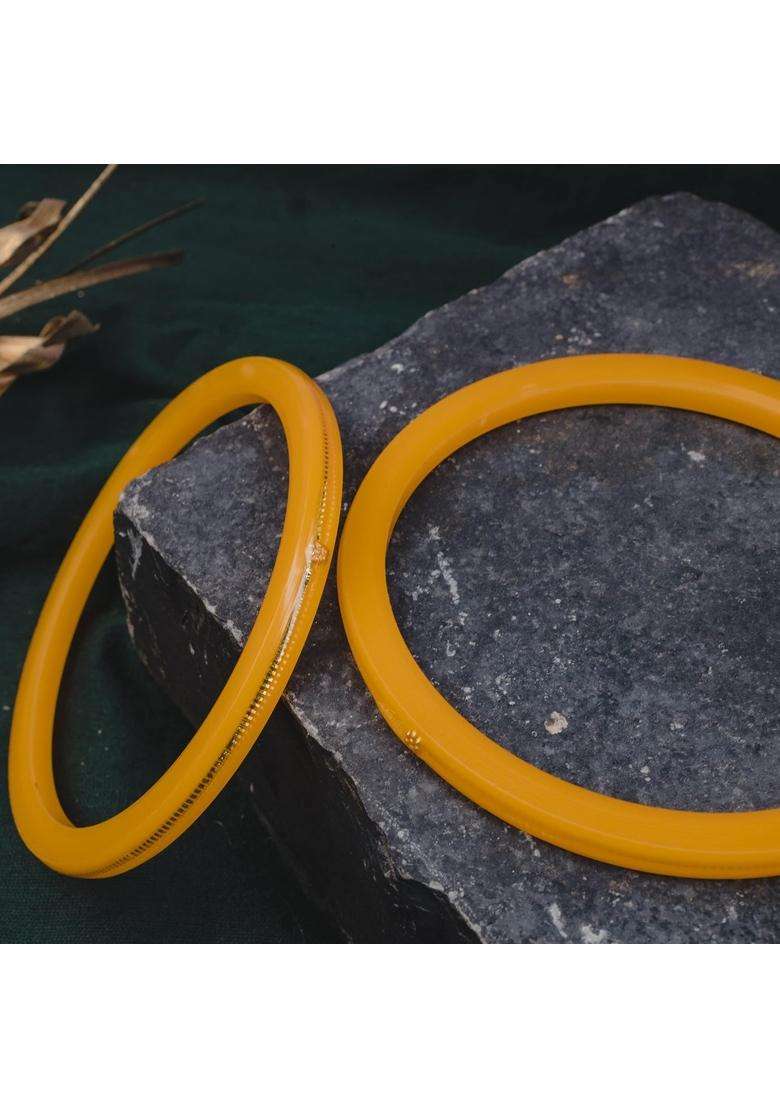 Hem Jewels by Ashok Jewellers 22KT 916 Yellow Gold Handmade Pola Bangles Wedding Chooda Churas Set of 2 - Indya