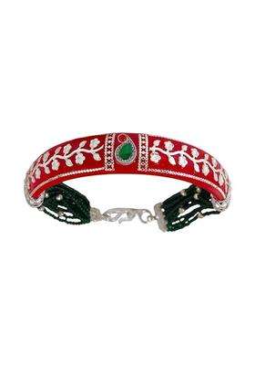 Bapasitaram Jewels 925 Sterling Silver Red Pola Kada for Women